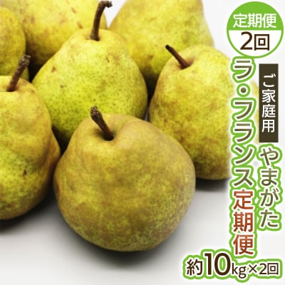 【定期便2回】ご家庭用 やまがたラ・フランス10kg×2回 FY25-036
