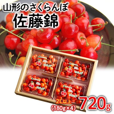 さくらんぼ 佐藤錦 720g(180g×4) 2L以上 【令和9年産先行予約】FS25-517