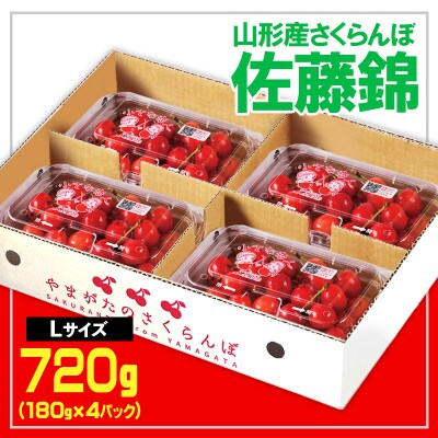 さくらんぼ 佐藤錦L 720g (180g×4)【令和8年産先行予約】 FS25-554