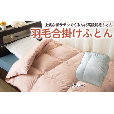 【日本の極み】選べる2色♪羽毛合掛けふとん [ブルー] FY23-292