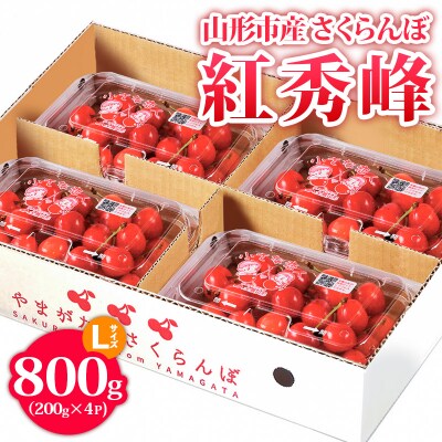 さくらんぼ【紅秀峰】 Lサイズ 800g(200g×4P) 【令和9年産先行予約】FS24-755 