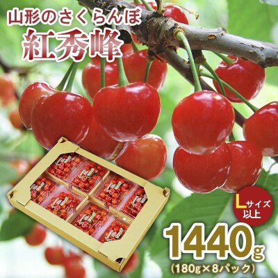 さくらんぼ 紅秀峰 1440g(180g×8) L以上 【令和9年産先行予約】FS25-521 