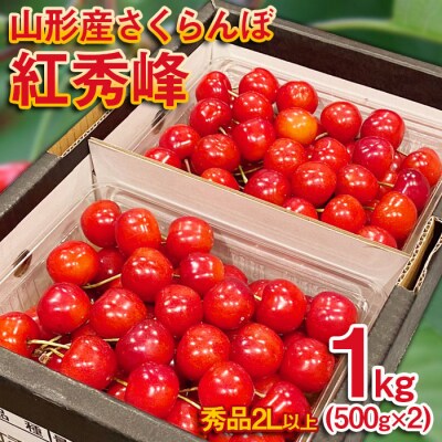 さくらんぼ紅秀峰 ”希少な大粒”厳選 2L 1kg【令和9年産先行予約】FS25-570