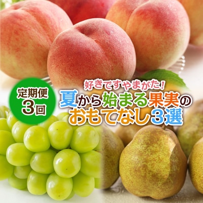 【定期便3回】好きですやまがた!夏から始まる果実のおもてなし3選【令和8年先行予約】FS25-099