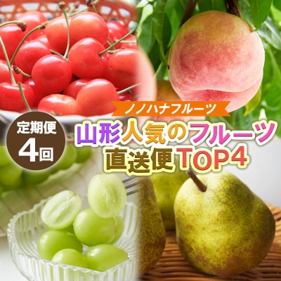 【定期便4回】ノノハナフルーツ 人気のフルーツ直送便 TOP4【令和8年産先行予約】FS25-070