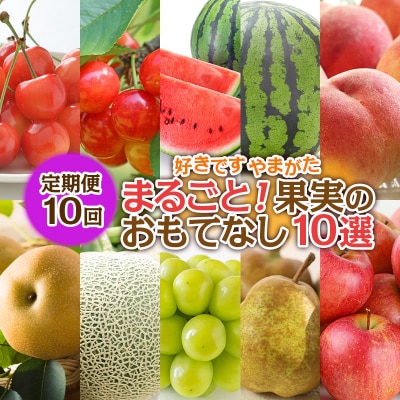 【定期便10回】好きです山形 まるごと!果実のおもてなし 10選【令和8年先行予約】FS25-101