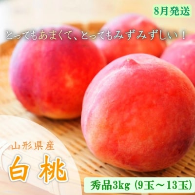 山形市産 白桃 秀品 約3kg [やや硬め] 【令和8年産先行予約】FU23-035 
