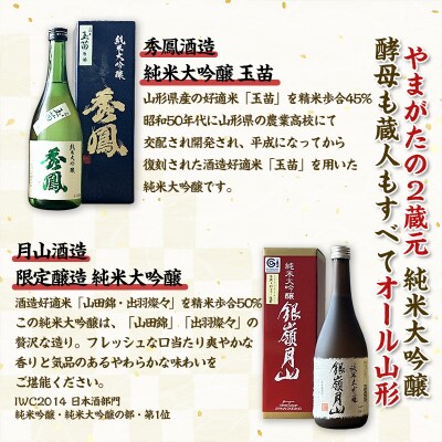 【純米大吟醸酵母も蔵人もすべてオール山形】秀鳳酒造・月山酒造(720ml×2本) FY25-385