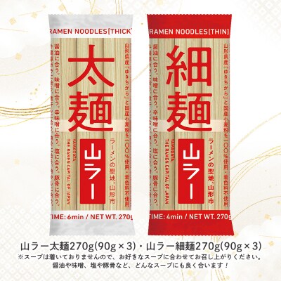 【ラーメン消費額日本一記念】やまがた 山ラー3点セット(乾麺・巾着・マグネット) FY25-526