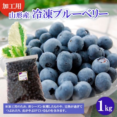【加工用】冷凍山形市産ブルーベリー 1kg  FZ20-676