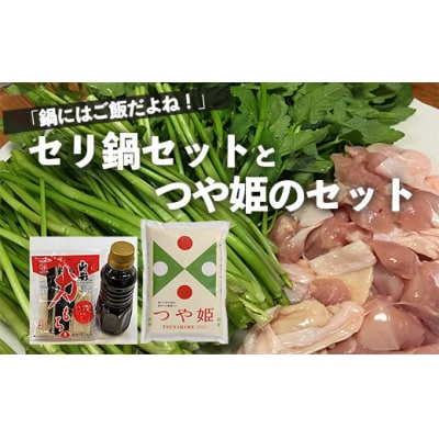 「鍋にはご飯だよね!」セリ鍋セットとつや姫のセット(2～3人前) FZ26-763