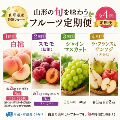 【定期便4回】山形の旬を味わう フルーツ定期便 FY26-177