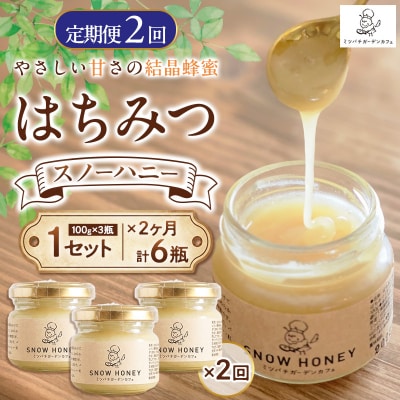 【定期2ヶ月】【やさしい甘さの結晶蜂蜜】はちみつ「スノーハニー」(100g×3瓶) FY26-103