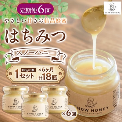 【定期6ヶ月】【やさしい甘さの結晶蜂蜜】はちみつ「スノーハニー」(100g×3瓶) FY26-104