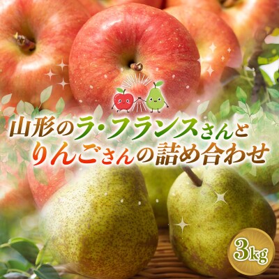 山形のラ・フランスさんとりんごさんの詰め合わせ 約3kg FY26-221