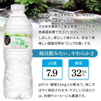 水 《定期便11ヶ月》 ピュアの森 500ml 24本×2箱 計48本|13_vic-014811