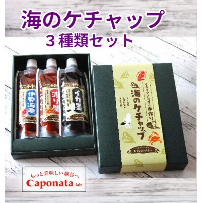 【海のケチャップ】 伊勢海老・渡り蟹・イカ墨の3種類セット、レシピ付き