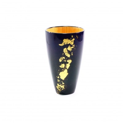 タンブラー 青 純金箔 天然木 軽量 ギフトBOX入り
