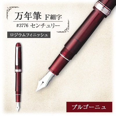 万年筆　#3776　センチュリー　ロジウムフィニッシュ　ブルゴーニュ　F細字　