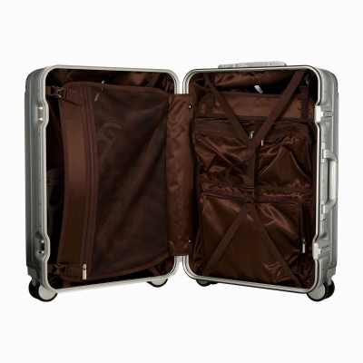 静音キャスターアルミ調スーツケース　トライデント　TRI1030-52 シルバー　Mサイズ