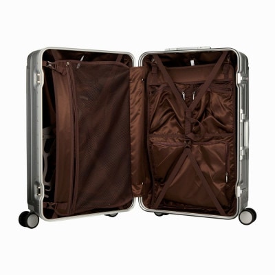 静音キャスターアルミ調スーツケース　トライデント　TRI1030-60 シルバー　Mサイズ