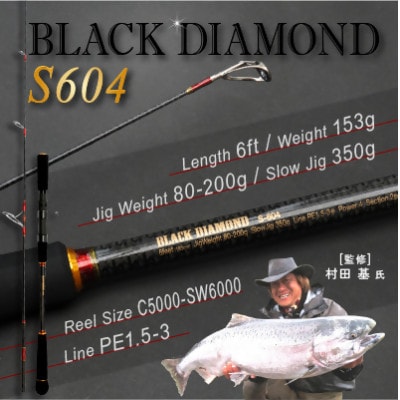ウォーターランド ジギングロッド ブラックダイヤモンド スピニングロッド S604 村田基監修