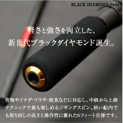 ウォーターランド ジギングロッド ブラックダイヤモンド スピニングロッド S604 村田基監修