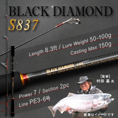 ウォーターランド ブラックダイヤモンド スピニングロッド S837 村田基監修