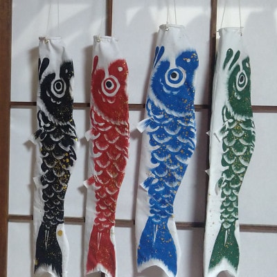 手描き鯉のぼり　50cm　赤