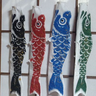 手描き鯉のぼり　50cm　緑