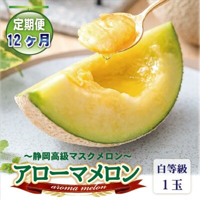【毎月定期便】アローマメロン(白等級) 1玉入　全12回