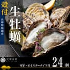 【生食OK】坂越かき 殻付き生牡蠣 24個 軍手・オイスターナイフ付き
