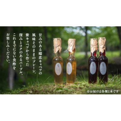 嬬恋産キャベツ100%の熟成「キャベツ酢」2種セット(プレーン&パープル 各120ml)