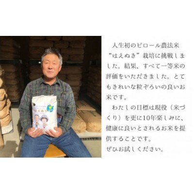 【令和6年産・玄米】九代目又七のピロール農法米はえぬき 5kg PS4-021