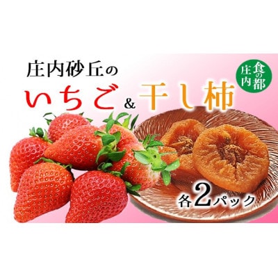庄内砂丘のいちご&干し柿【各2パック】※2026年1月中旬頃～順次配送(HS4-254)