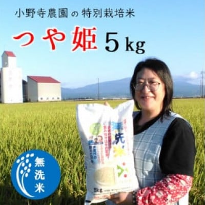 【令和6年産・精米】小野寺農園の【無洗米】つや姫5kg PO1-001