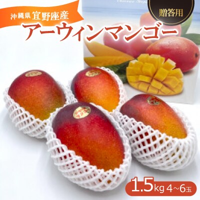 【2025年発送・贈答用】宜野座産のアーウィンマンゴー1.5kg(4～6玉)