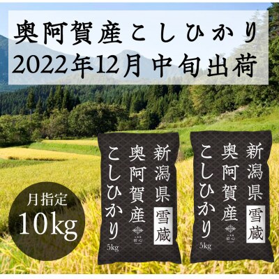 【2022年12月中旬発送】新潟県奥阿賀産こしひかり10kg(5kg×2)