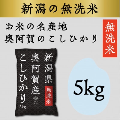 【無洗米・令和5年産】新潟県奥阿賀産こしひかり5kg