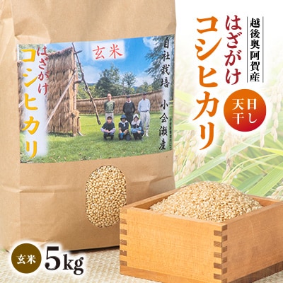 小会瀬のお米「はざがけコシヒカリ」玄米　5kg