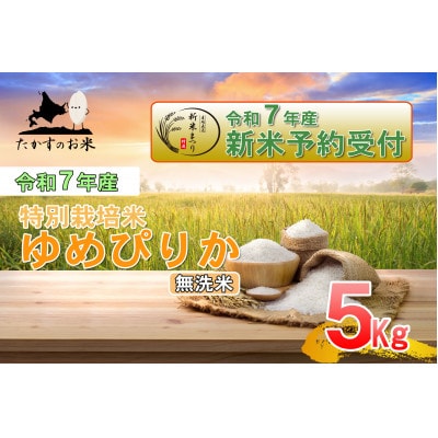 令和7年産新米予約 たかすのお米 特別栽培米 ゆめぴりか 5kg(無洗米)