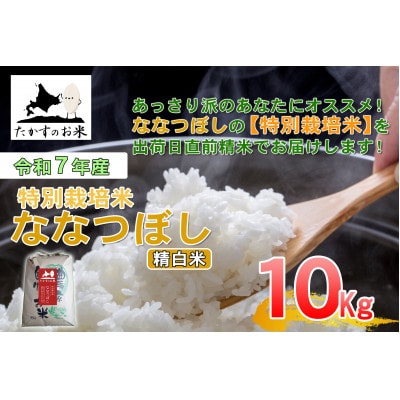 【令和7年産新米予約】たかすのお米 「特別栽培米 ななつぼし」10kg(精白米) SA943