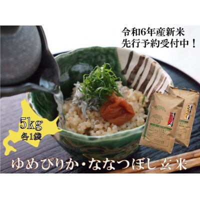 《先行予約》【玄米】令和6年産　助安農場のゆめぴりかとななつぼしのセット(各5kg) SA069