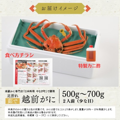 【11～12月に発送】カニ料理店の訳あり茹で越前がにズワイガニ小1杯(500～700g、姿で発送)