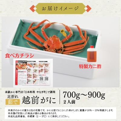 【1～3月に発送】福井の蟹料理店の訳あり茹で越前がにズワイガニ 中1杯(700～900g、姿で発送)