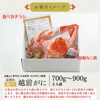 【11月～12月に発送】【捌き済で楽々】茹で越前がにズワイガニ中1杯(700～900g) 訳あり