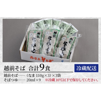 ヤマサ製麺 越前そば 9食 (3食袋×3)