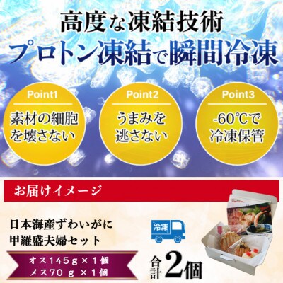 【さとふる限定】日本海産ずわいがに甲羅盛夫婦セット:オス145g前後+メス70g前後
