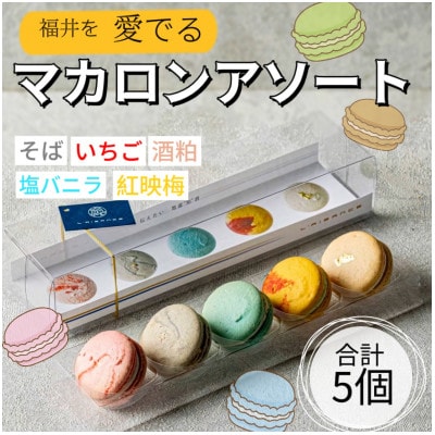 【ふるさと納税】福井の原材料にこだわった マカロンアソート 5個セット / 5種フレーバー