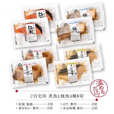 煮魚 焼魚 4種8切 セット 温めるだけ お魚のお惣菜